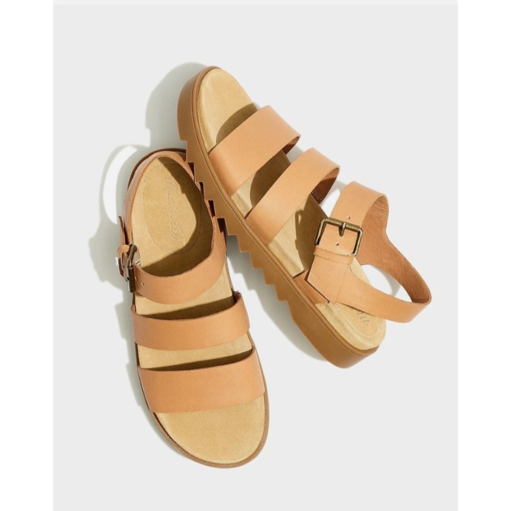 Madewell The Addie Leather Women's Tan Comfort Sandal Size 11 Desert Camel